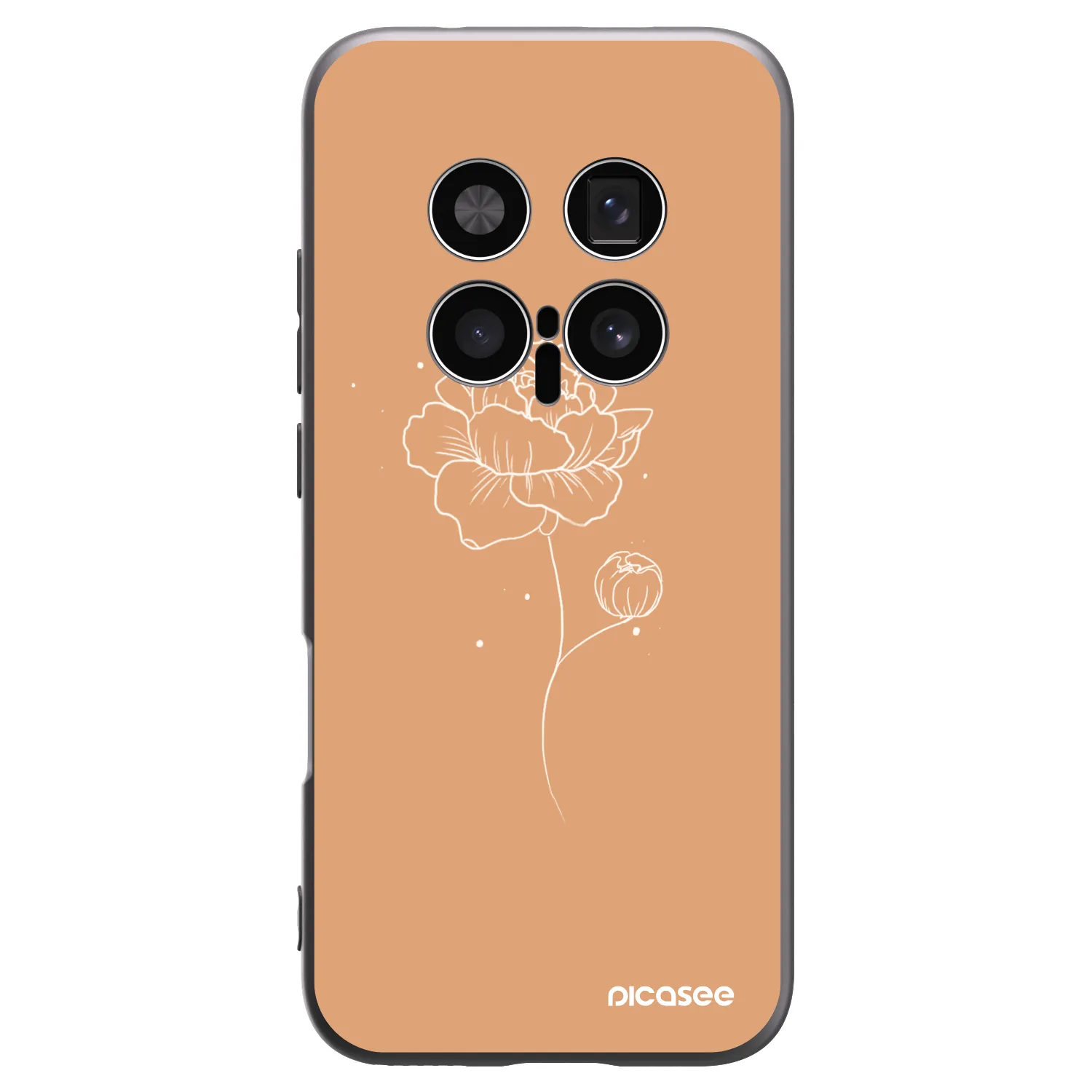 Picasee silikonowe czarne etui na Honor Magic8 Pro 5G - Peonies