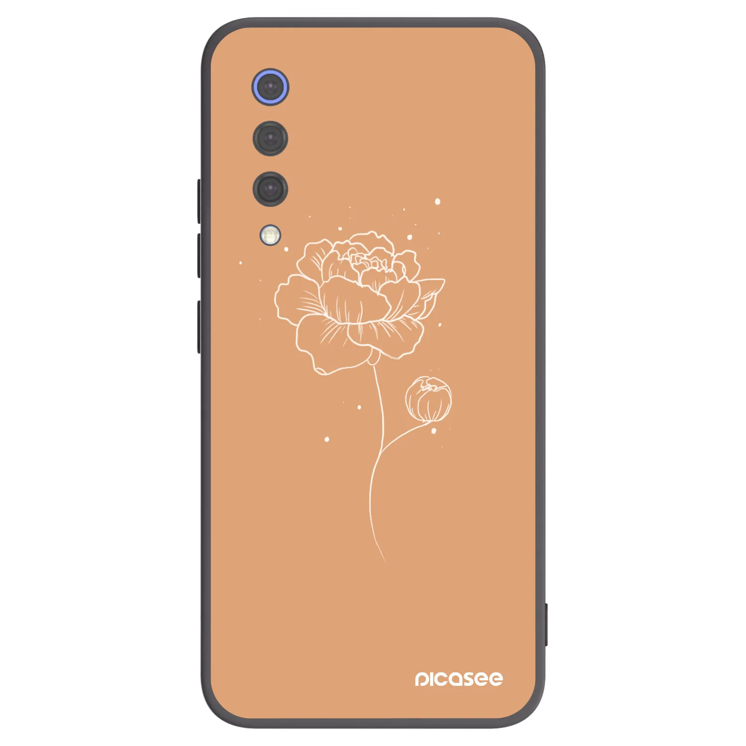 Picasee silikonowe czarne etui na Xiaomi Mi 9 SE - Peonies