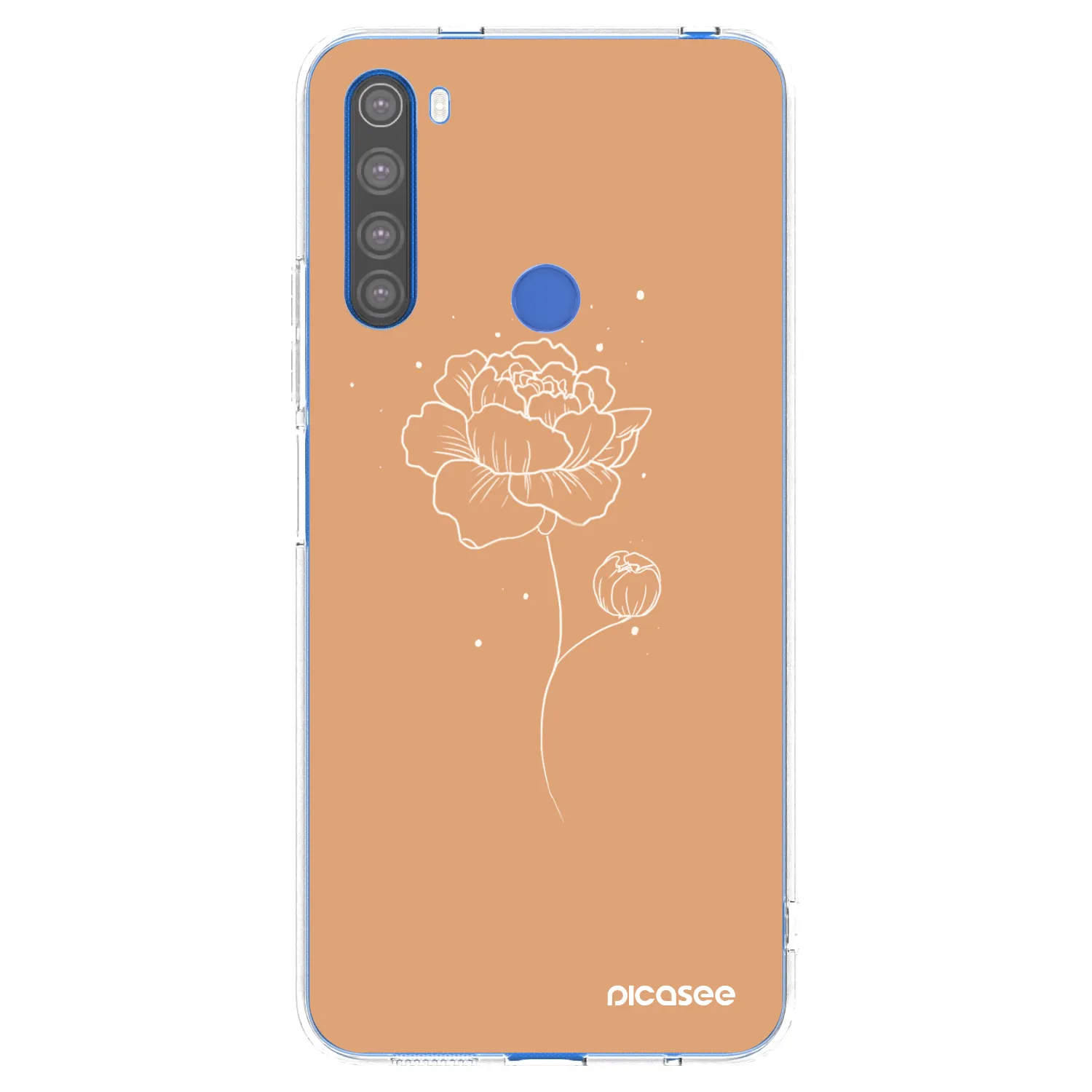 Picasee silikonowe przeźroczyste etui na Xiaomi Redmi Note 8T - Peonies