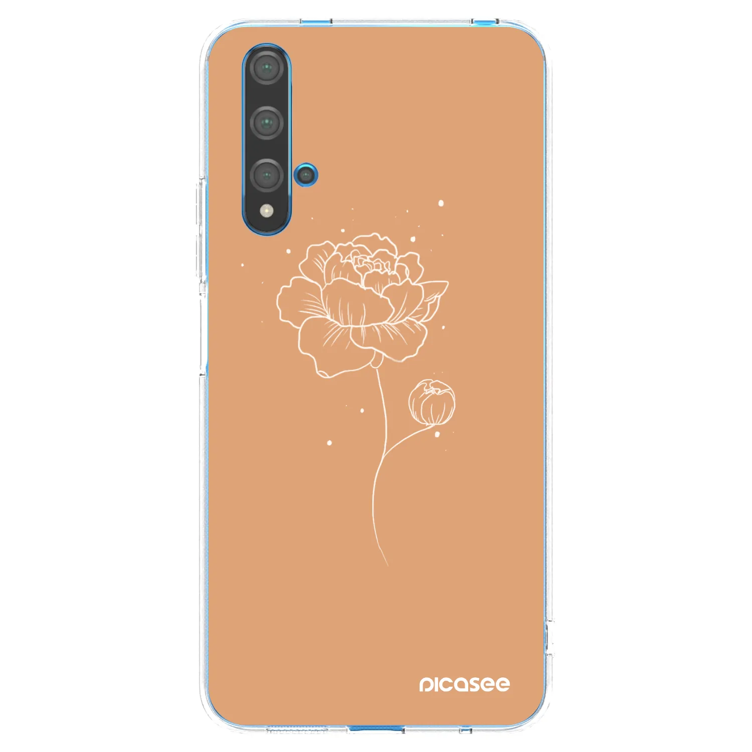 Picasee silikonowe przeźroczyste etui na Huawei Nova 5T - Peonies