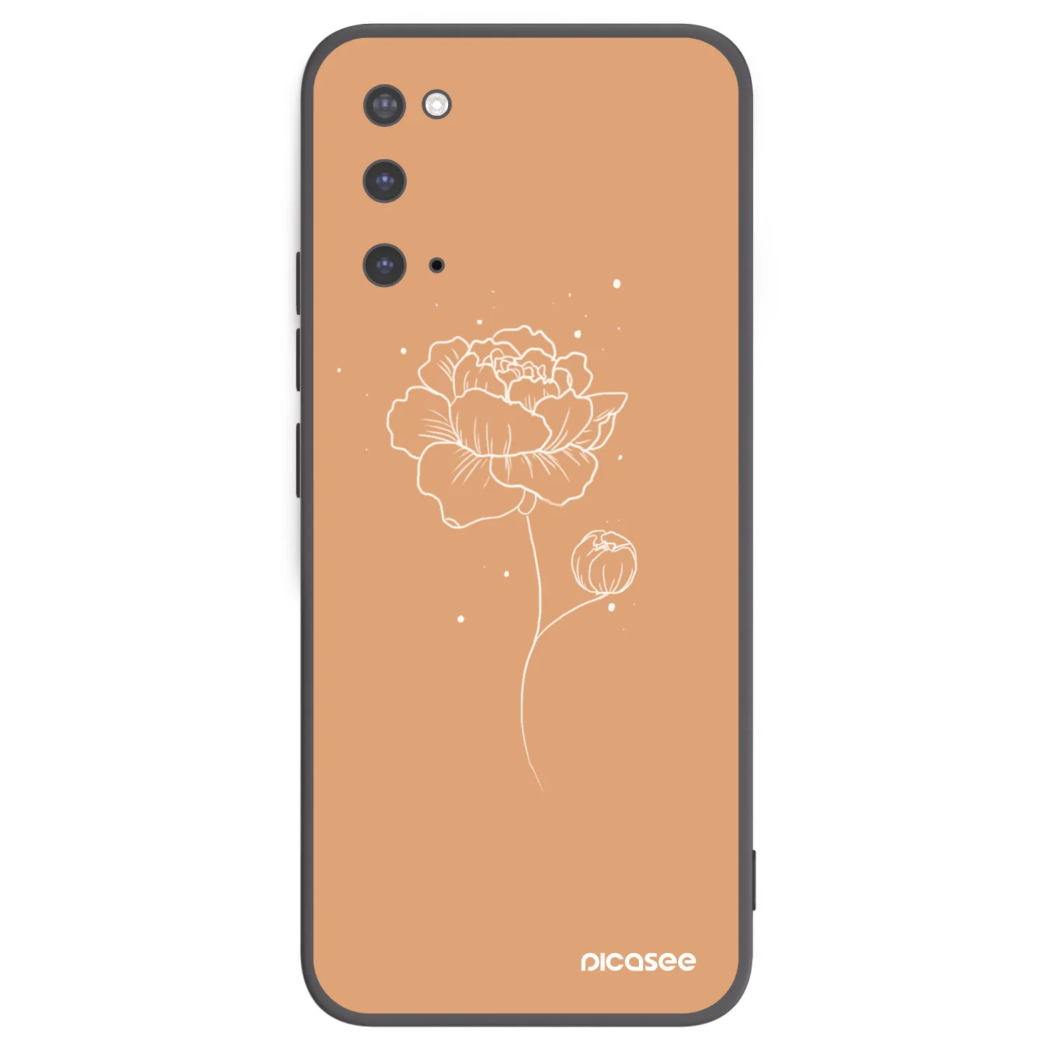 Picasee silikonowe czarne etui na Samsung Galaxy S20 G980F - Peonies