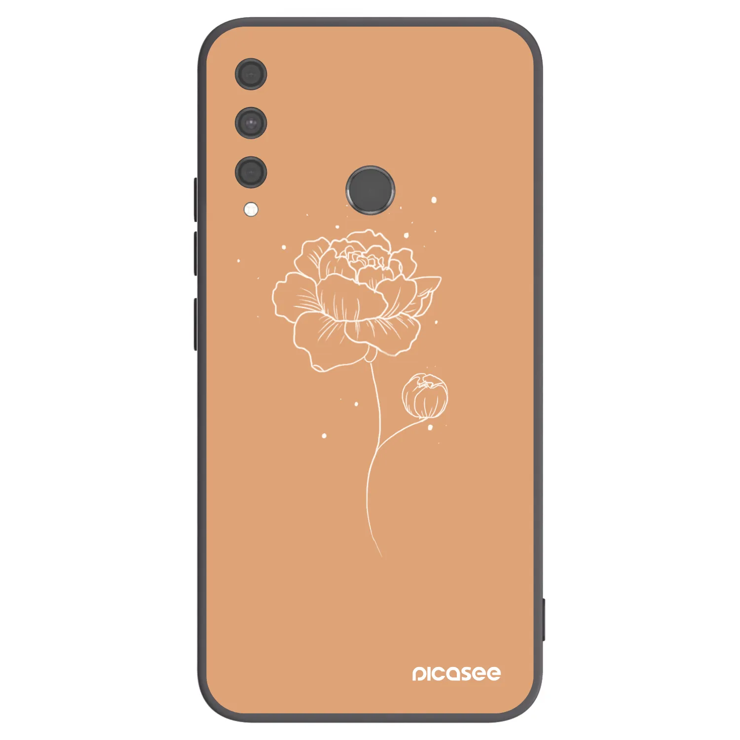 Picasee silikonowe czarne etui na Huawei P40 Lite E - Peonies