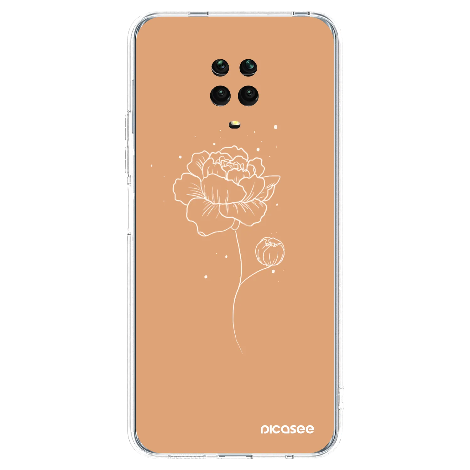 Picasee silikonowe przeźroczyste etui na Xiaomi Redmi Note 9S - Peonies