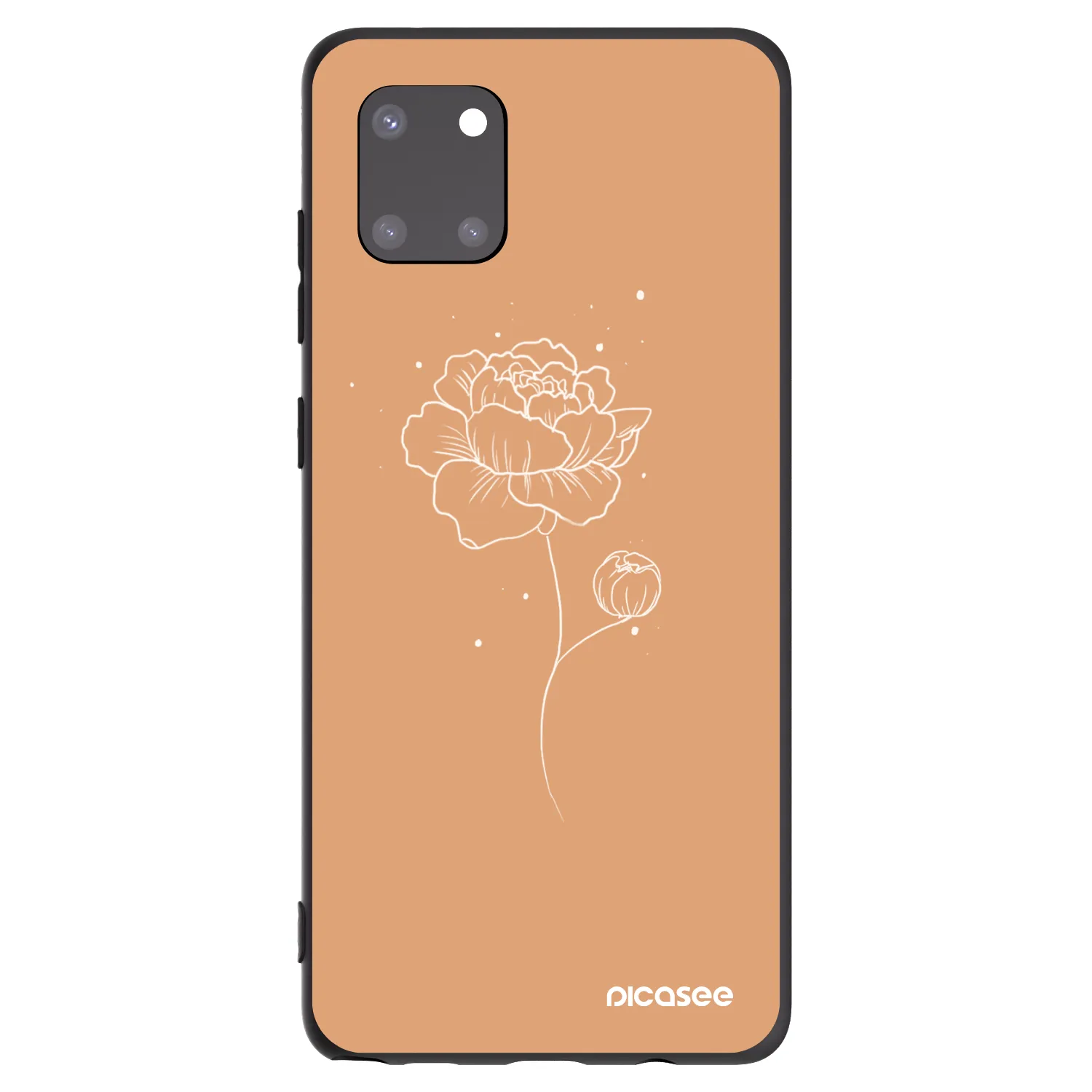 Picasee silikonowe czarne etui na Samsung Galaxy Note 10 Lite N770F - Peonies