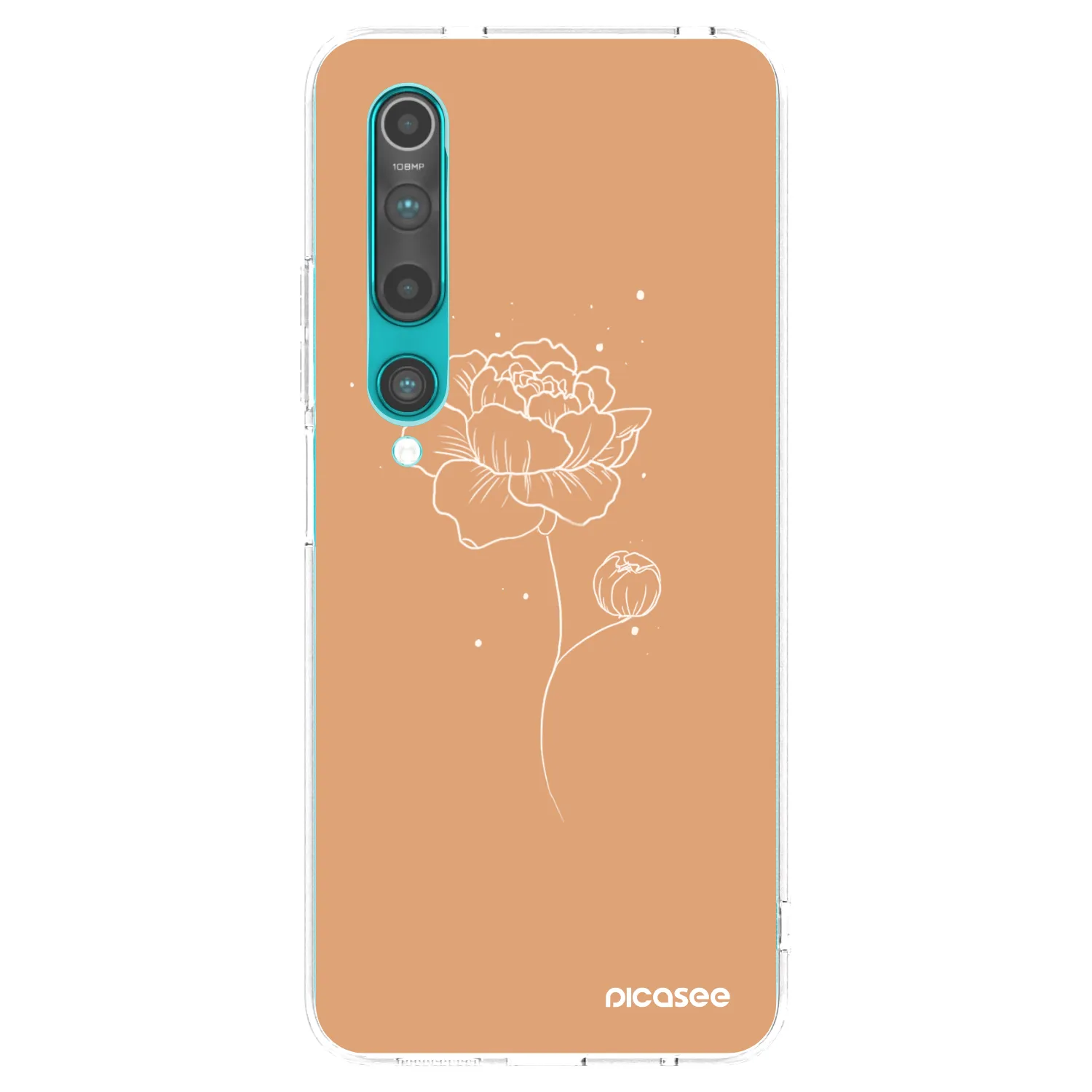 Picasee silikonowe przeźroczyste etui na Xiaomi Mi 10 - Peonies
