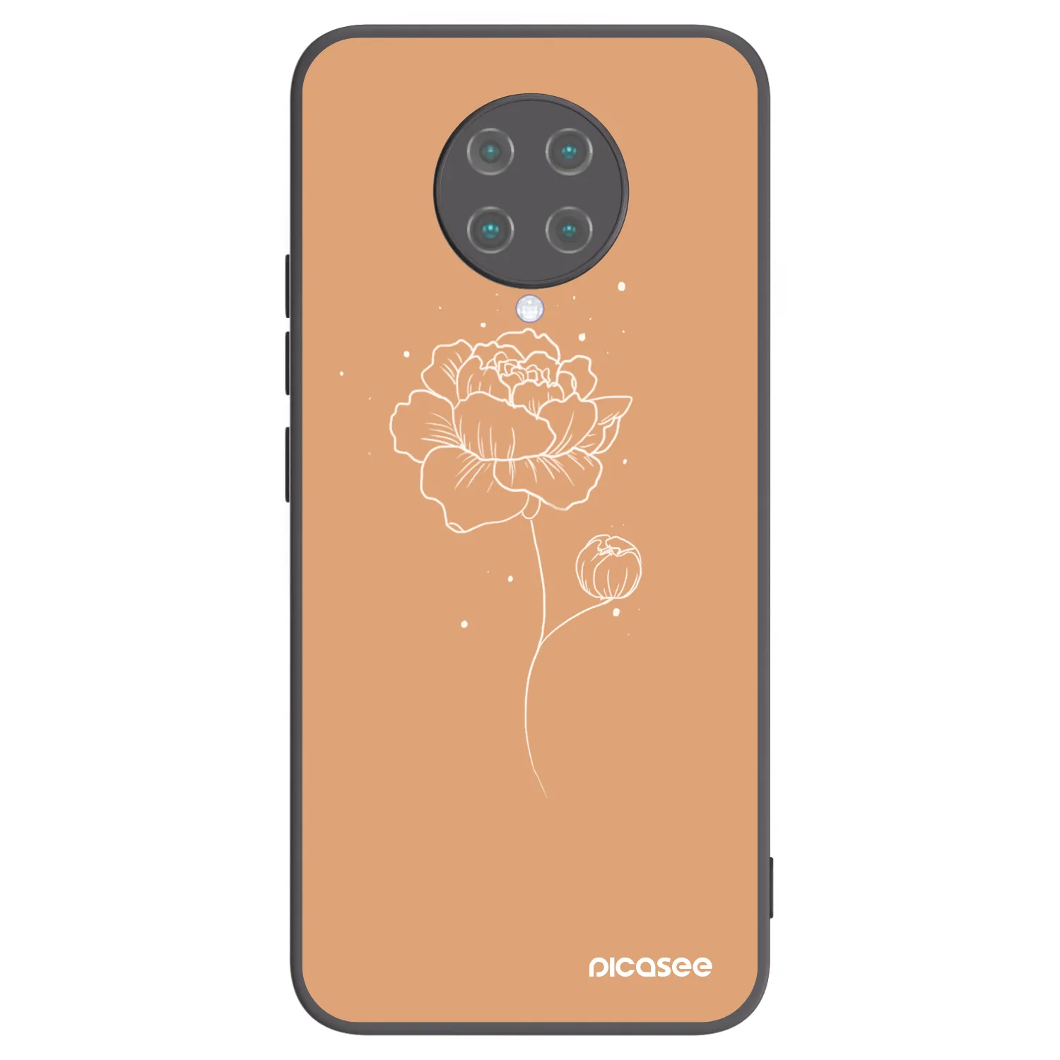 Picasee silikonowe czarne etui na Xiaomi Poco F2 Pro - Peonies