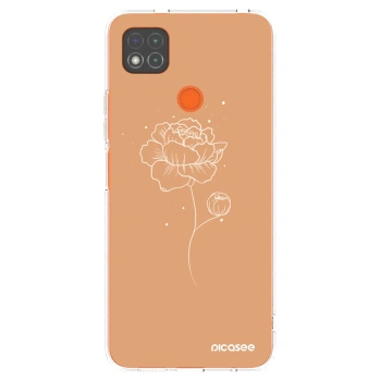 Picasee silikonowe przeźroczyste etui na Xiaomi Redmi 9C - Peonies