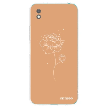 Picasee silikonowe czarne etui na Xiaomi Redmi 9A - Peonies