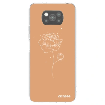 Picasee silikonowe czarne etui na Xiaomi Poco X3 - Peonies
