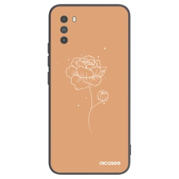 Picasee silikonowe czarne etui na Xiaomi Poco M3 - Peonies