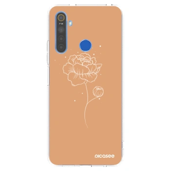 Picasee silikonowe przeźroczyste etui na Realme 5 - Peonies