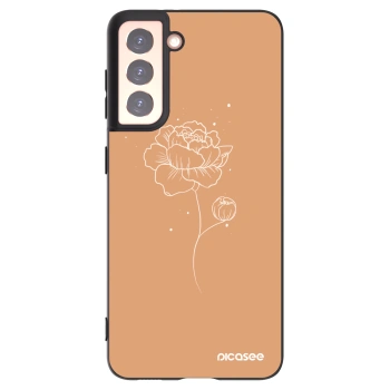 Picasee silikonowe czarne etui na Samsung Galaxy S21 5G G991B - Peonies