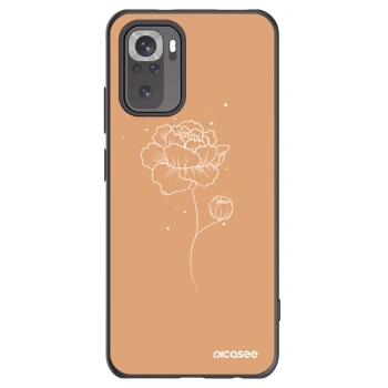 Picasee silikonowe czarne etui na Xiaomi Redmi Note 10 - Peonies