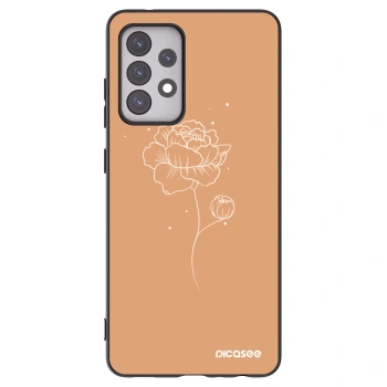 Picasee silikonowe czarne etui na Samsung Galaxy A52 5G A525F - Peonies
