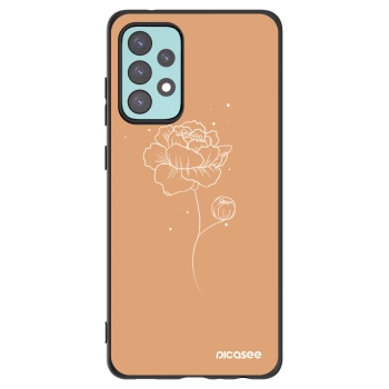 Picasee silikonowe czarne etui na Samsung Galaxy A72 A725F - Peonies