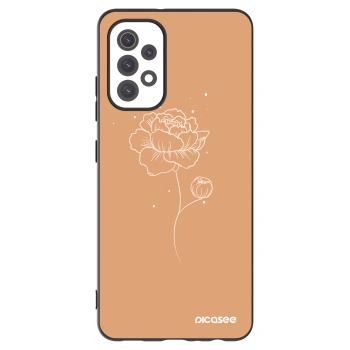 Picasee silikonowe czarne etui na Samsung Galaxy A32 5G A326B - Peonies