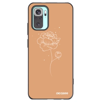 Picasee silikonowe czarne etui na Xiaomi Redmi Note 10 Pro - Peonies