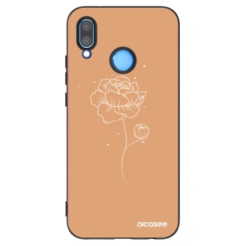 Picasee silikonowe czarne etui na Huawei P20 Lite - Peonies