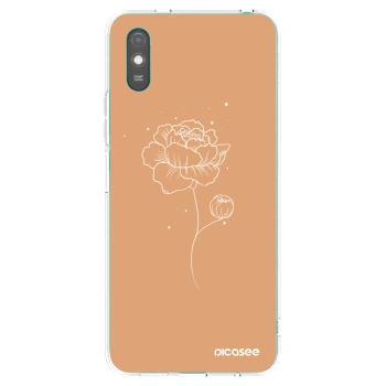 Picasee silikonowe przeźroczyste etui na Xiaomi Redmi 9AT - Peonies