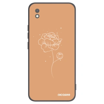 Picasee silikonowe czarne etui na Xiaomi Redmi 9AT - Peonies