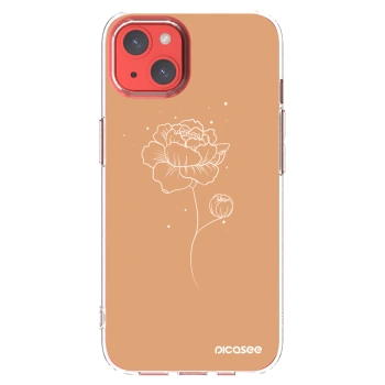 Picasee silikonowe przeźroczyste etui na Apple iPhone 13 - Peonies