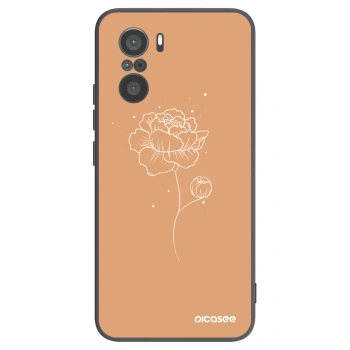Picasee silikonowe czarne etui na Xiaomi Poco F3 - Peonies