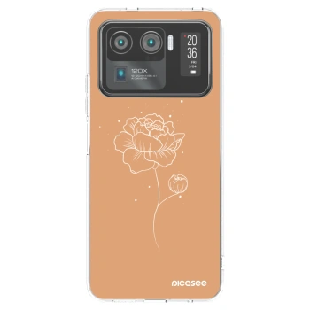 Picasee silikonowe przeźroczyste etui na Xiaomi Mi 11 Ultra - Peonies
