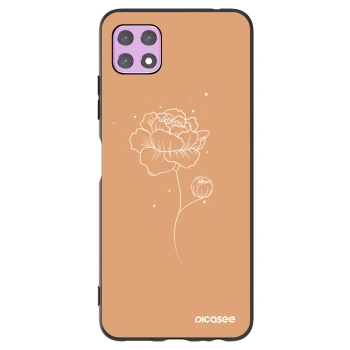 Picasee silikonowe czarne etui na Samsung Galaxy A22 A226B 5G - Peonies