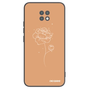 Picasee silikonowe czarne etui na Xiaomi Redmi Note 9T - Peonies