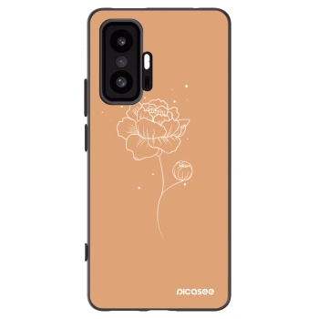 Picasee silikonowe czarne etui na Xiaomi 11T - Peonies