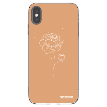 Picasee silikonowe przeźroczyste etui na Apple iPhone XS Max - Peonies