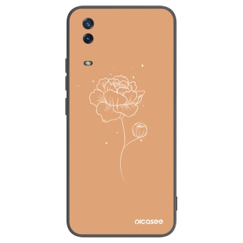 Picasee silikonowe czarne etui na Vivo Y11s - Peonies