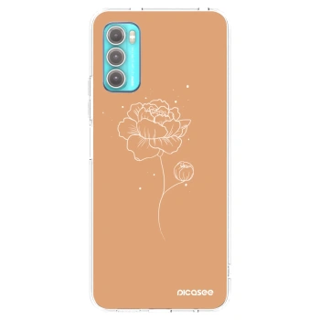 Picasee silikonowe przeźroczyste etui na Motorola Moto G60 - Peonies