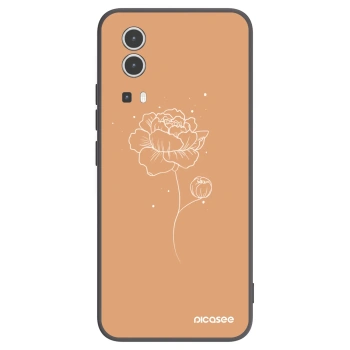 Picasee silikonowe czarne etui na Vivo Y72 5G - Peonies