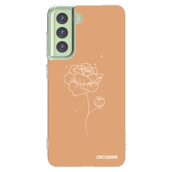 Picasee silikonowe przeźroczyste etui na Samsung Galaxy S21 FE 5G - Peonies