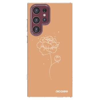 Picasee silikonowe przeźroczyste etui na Samsung Galaxy S22 Ultra 5G - Peonies