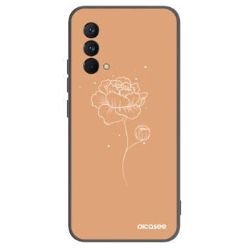 Picasee silikonowe czarne etui na Realme GT Master Edition 5G - Peonies