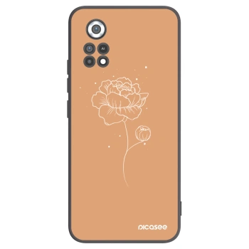 Picasee silikonowe czarne etui na Xiaomi Poco X4 Pro 5G - Peonies