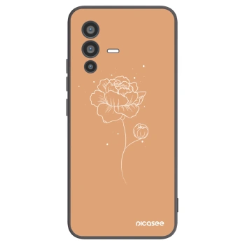 Picasee silikonowe czarne etui na Vivo V23 5G - Peonies