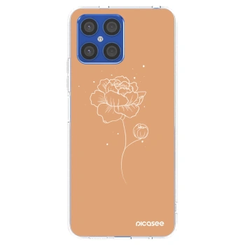 Picasee silikonowe przeźroczyste etui na Honor X8 4G - Peonies