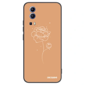 Picasee silikonowe czarne etui na Vivo Y52 5G - Peonies