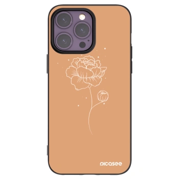 Picasee silikonowe czarne etui na Apple iPhone 14 Pro Max - Peonies