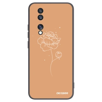 Picasee silikonowe czarne etui na Honor 70 - Peonies