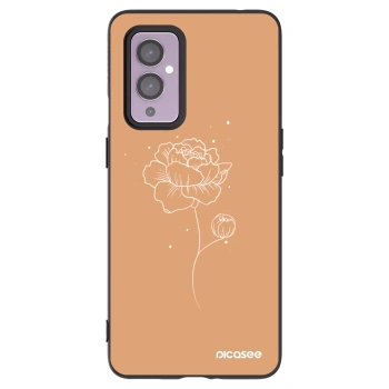 Picasee silikonowe czarne etui na OnePlus 9 - Peonies