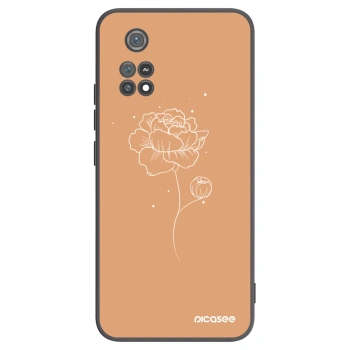 Picasee silikonowe czarne etui na Xiaomi Poco M4 Pro - Peonies