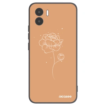 Picasee silikonowe czarne etui na Xiaomi Redmi A1 - Peonies