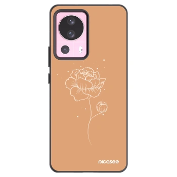 Picasee silikonowe czarne etui na Xiaomi 13 Lite - Peonies