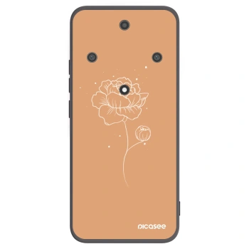 Picasee silikonowe czarne etui na Honor Magic5 Lite 5G - Peonies