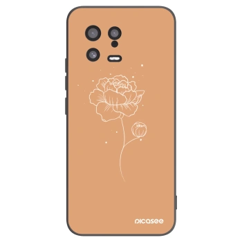 Picasee silikonowe czarne etui na Xiaomi 13 - Peonies