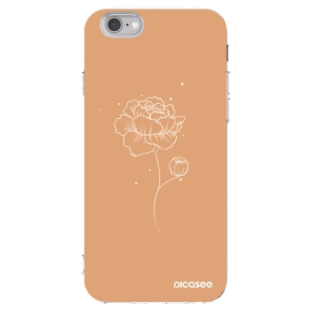 Picasee silikonowe przeźroczyste etui na Apple iPhone 6/6S - Peonies